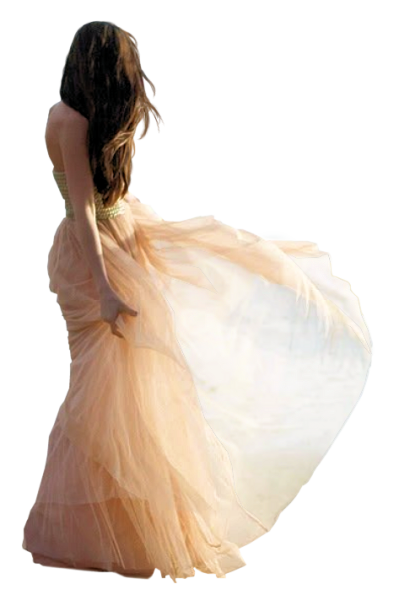 Девушка в платье сзади