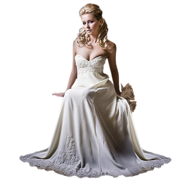 Свадебное платье на белом фоне