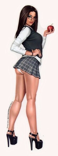 Рисованные девушки в мини