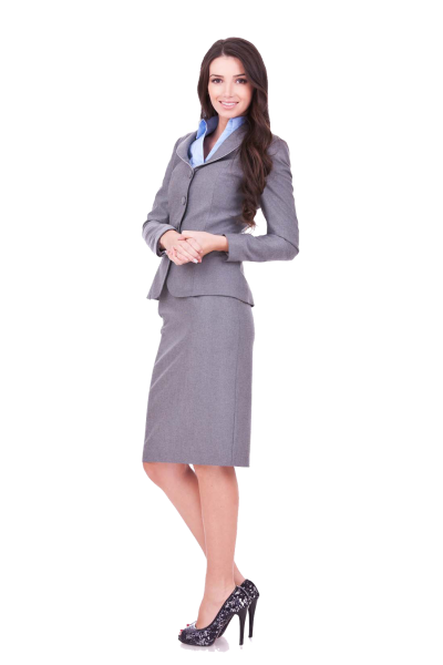 Девушка в деловом костюме в полный рост