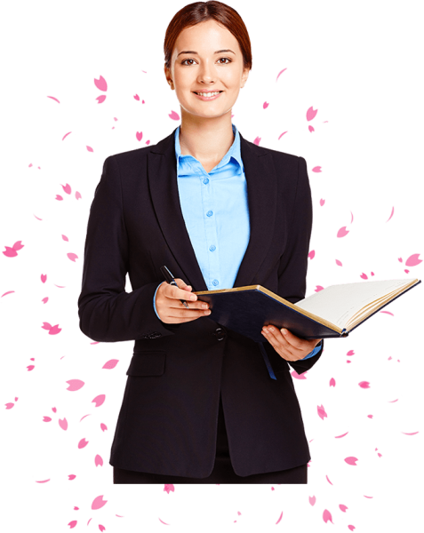 Деловая женщина с папкой