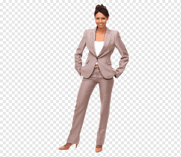 Брючный костюм женский на белом фоне