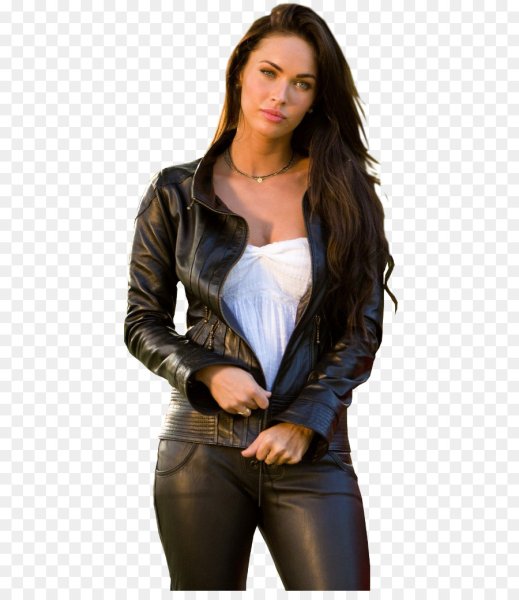 Меган Фокс в кожаной