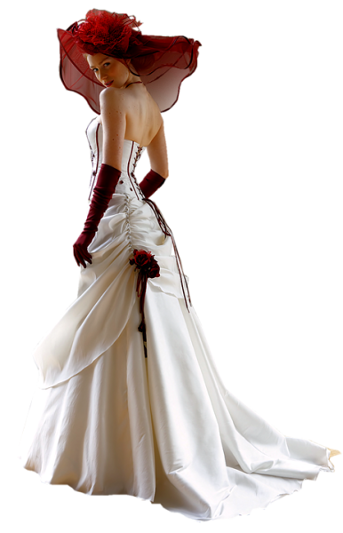 Девушка в платье на прозрачном фоне