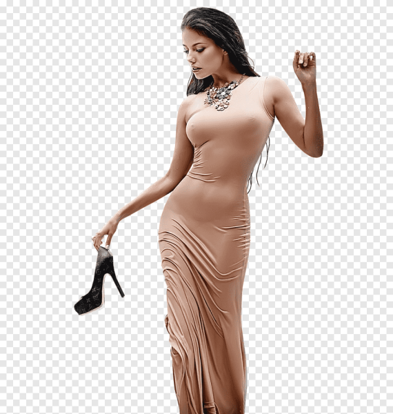 Длинное платье на голое тело