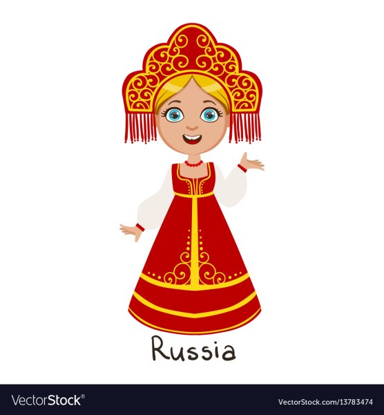 Девушка в русском национальном костюме вектор