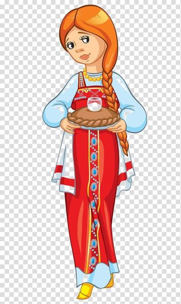 Мультяшная девочка в народном костюме