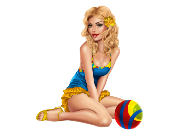 Девушка в платье на прозрачном фоне