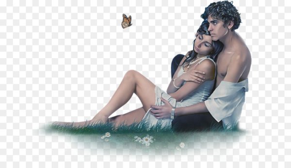 Влюбленные на прозрачном фоне