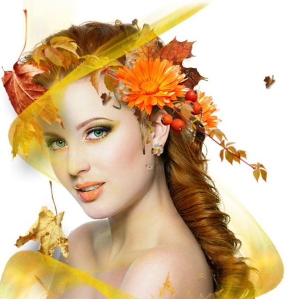 Лицо девушки осень