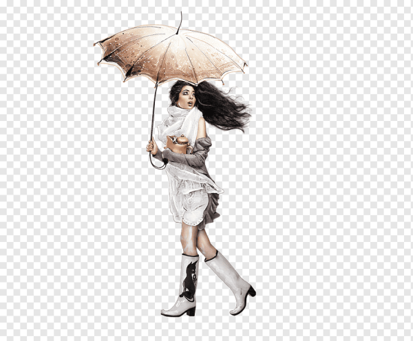 Человек с зонтом в полный рост