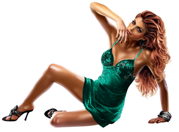 Девушка на прозрачном фоне