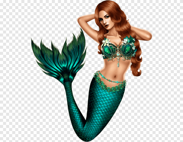 Русалка на белом фоне