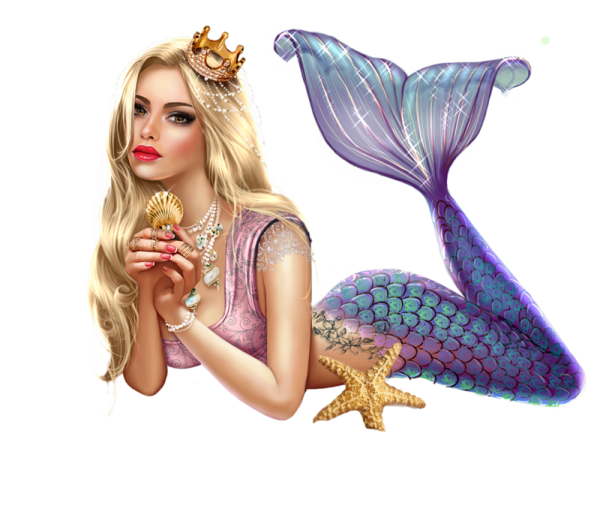 Русалка на прозрачном фоне