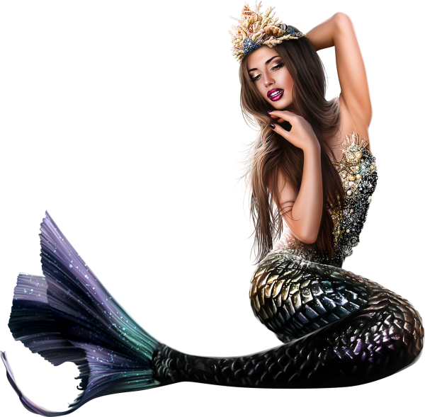 Русалка на прозрачном фоне