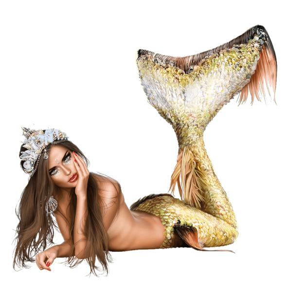 Русалка на прозрачном фоне