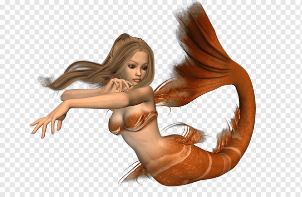 Русалка на белом фоне