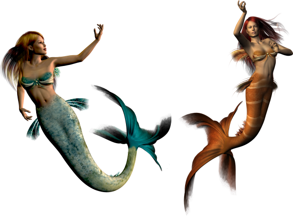 Русалка на прозрачном фоне