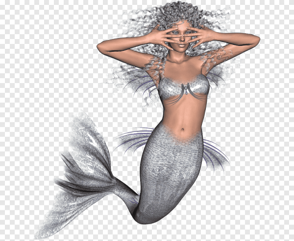 Русалка на прозрачном фоне для фотошопа
