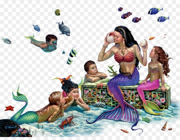 Русалка клипарт на прозрачном фоне