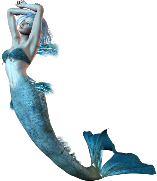 Русалка на прозрачном фоне для фотошопа
