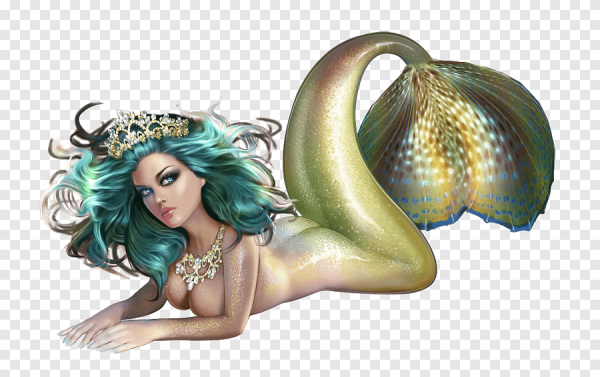 Русалка на прозрачном фоне
