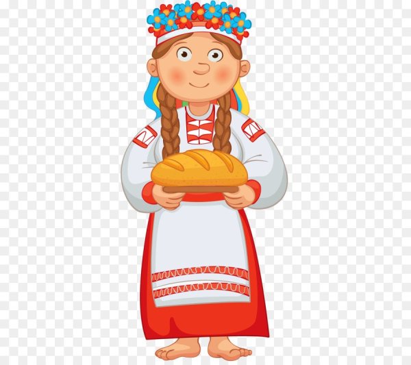 Девушка с караваем для детей