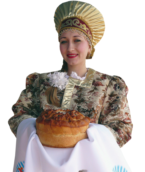 Русская красавица с караваем