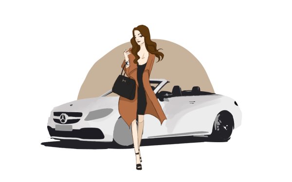 Девушка с деньгами в машине