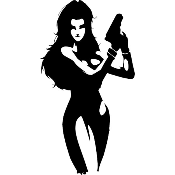 Силуэт девушки с оружием