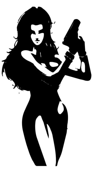 Силуэт девушки с оружием