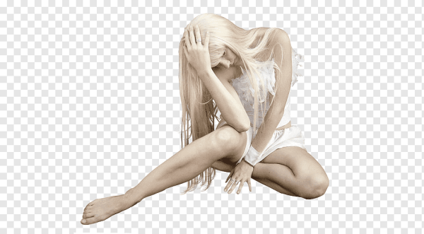 Девушка сидит на прозрачном фоне