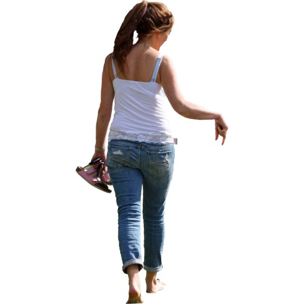 Человек идет на белом фоне