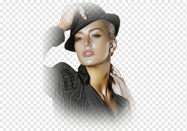 Портрет девушки на прозрачном фоне