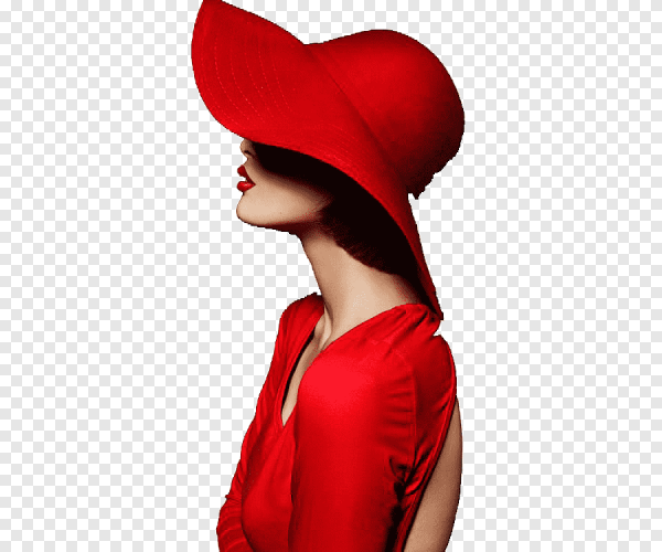 Дама в шляпе на белом фоне