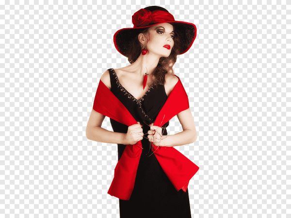 Девушка в шляпе на прозрачном фоне