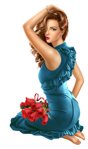 Девушка в платье клипарт