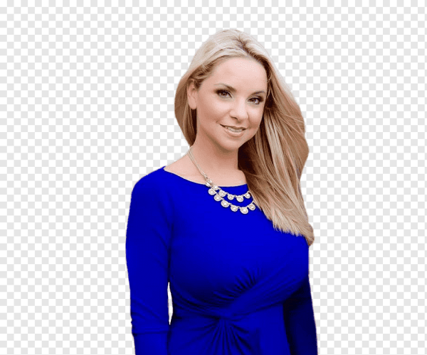 Девушка в синем платье в профиль