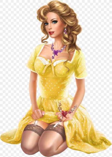 Женщина на прозрачном фоне арт