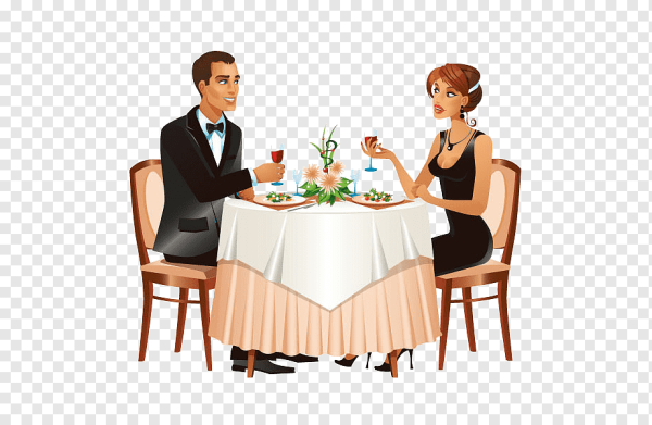 Ужин в ресторане вектор