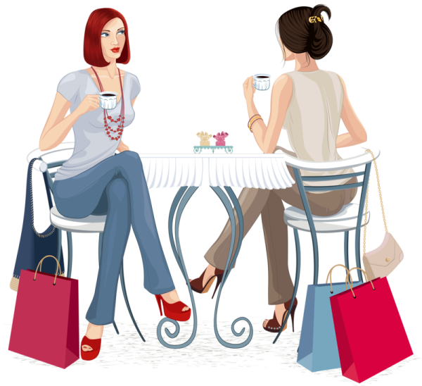 Люди в кафе рисунок