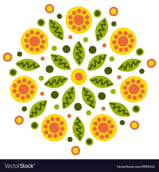 Дымковский узор в круге