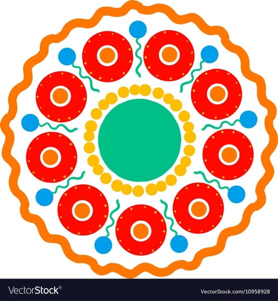 Дымковский орнамент в круге