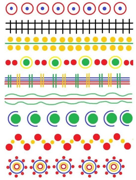 Основные узоры дымковской росписи