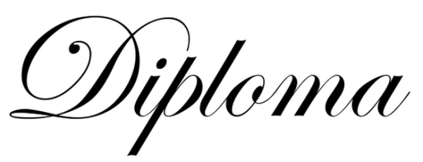 Слово диплом красивым шрифтом на прозрачном фоне
