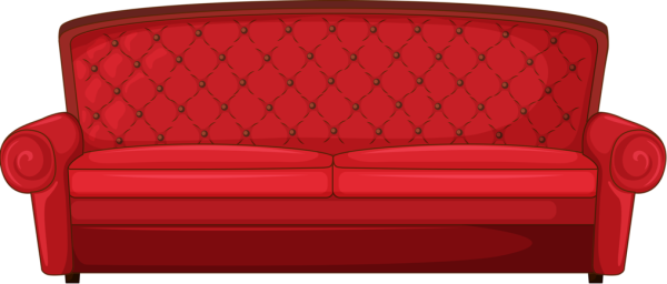 Красный диван мультяшный
