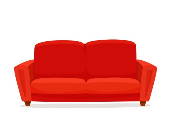 Нарисованный красный диван