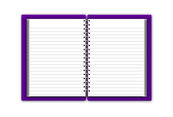 Фиолетовый блокнот для презентации