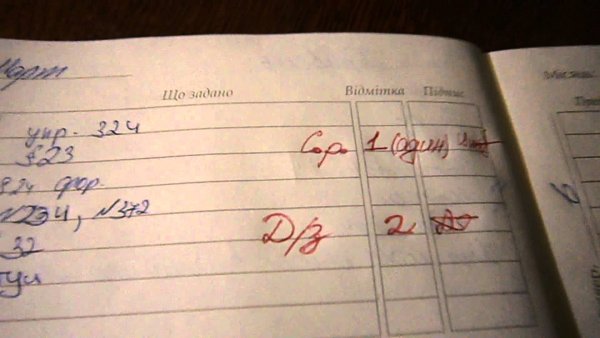 Оценка 1 в дневнике