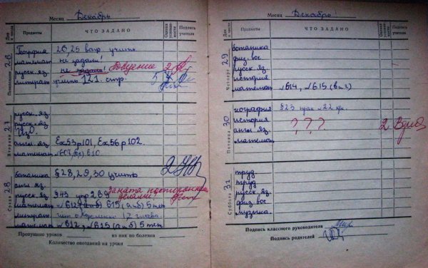 Двойка в дневнике